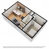 One bedroom apartment layout furnished One bedroom apartment layout furnished